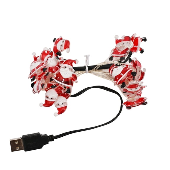 EWSFHUI Christmas Decorations Indoor Lights,6.56FT 20 LED Christmas Santa Claus Fairy String Lights USB Operated for Xmas Tree Party Festive Holiday Christmas Gifts Cute Room Decor
