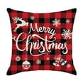 thumbnail image 1 of Nmdmisc Christmas Decorations Pillow Covers 18x18 Red Black Buffalo Check Plaid Pillow Cases Christmas Decor for Sofa Couch Christmas Decorations, 1 of 6