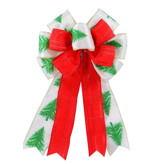 Nmdmisc Christmas Gift Box Bow,DIY Christmas Tree Bow,Gift Box Packaging Decorations,Christmas Wreath Bow for Indoor Outdoor Xmas Decoration,Green 7.8"X13.7"
