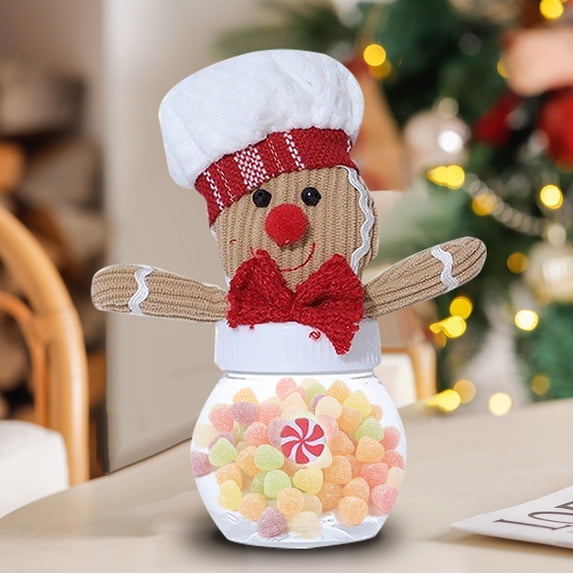 EWSFHUI Christmas Gingerbread Plastic Candy Jars Christmas Decor Reusable Christmas Candy Jars,Candy Box Holiday Cookie Boxes Clear Plastic Containers Candy Jar Party Goody (5.12"*8.66")