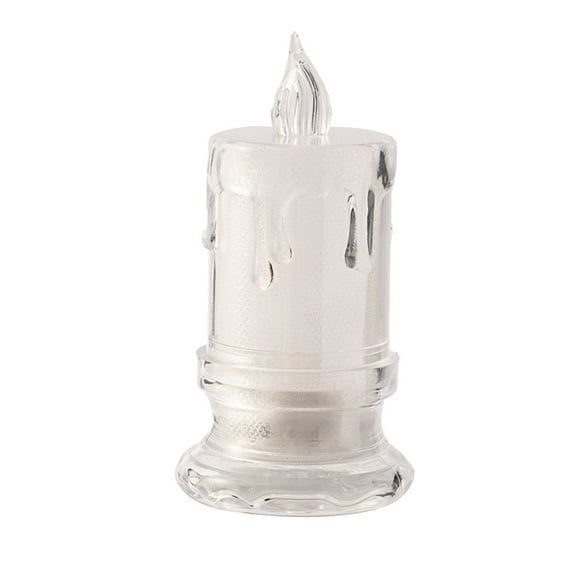 Nmdmisc Christmas LED Candles Lights,2PCS LED Flameless Candle Lights Battery Operated,Crystal Electronic Candles for Valentine's Day Wedding Diwali Fall Christmas Decorations (1.85"*4.33")