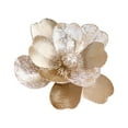 thumbnail image 1 of Nmdmisc Christmas Poinsettia Flower,5.9" Large Artificial Flannel Magnolia Flower Picks Stems for Xmas Tree Decorations - Gold, 1 of 6