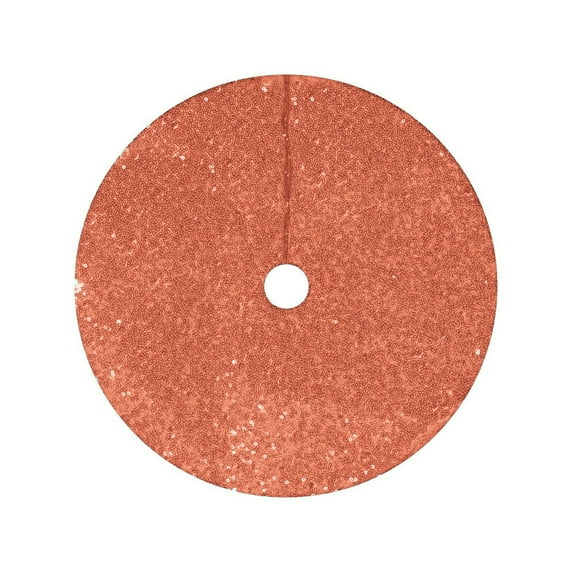 Nmdmisc Christmas Sequin Tree Skirt 30inch Round Glitter Xmas Tree Skirt Fabric Sparkle Tree Floor Mat Assorted Colors for Christmas Party New Year Holiday Home Office Decoration (Orange)
