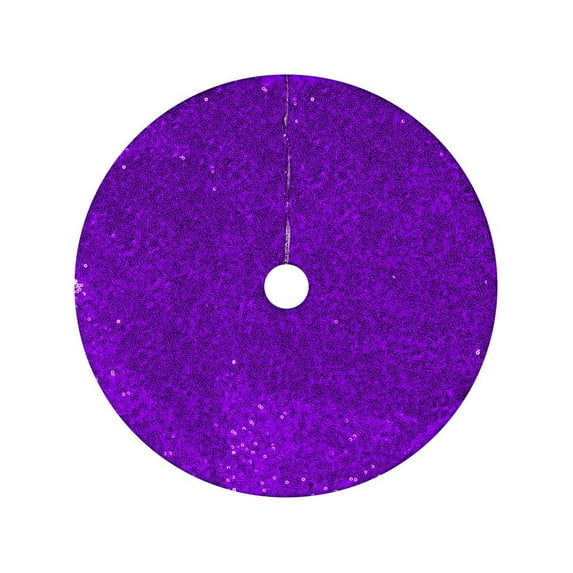 Nmdmisc Christmas Sequin Tree Skirt 30inch Round Glitter Xmas Tree Skirt Fabric Sparkle Tree Floor Mat Assorted Colors for Christmas Party New Year Holiday Home Office Decoration (Purple)