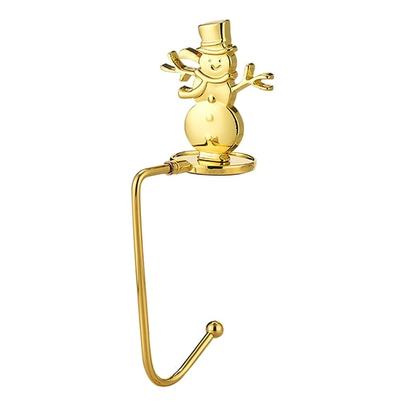EWSFHUI Christmas Stocking Holders for Mantle Lightweight,Small Snowflake Stocking Holder,Non-Skid Design Rotatable Fireplace Stocking Hangers Suitable for Mantels (Gold,Snowman)