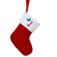 thumbnail image 1 of Nmdmisc Christmas Stockings with Initials,8" Small Embroidered Letter Knit Red White Christmas Stocking for Family Holiday Decorations and Xmas Tree Fireplace (J), 1 of 2