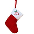 thumbnail image 1 of Nmdmisc Christmas Stockings with Initials,8" Small Embroidered Letter Knit Red White Christmas Stocking for Family Holiday Decorations and Xmas Tree Fireplace (P), 1 of 2