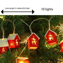 Nmdmisc Christmas String Lights Indoor,6.56ft Wooden House Hanging String Lights,10pcs Mini Houses LED Fairy Lights for Mantle Bedroom Window Weddings Christmas Tree Decoration (USB)