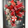 thumbnail image 1 of Nmdmisc Christmas Swag Wreath Xmas Teardrop Wreath Green Leaves Wreath Wall Hanging Door Garland Front Door Wreath for Xmas Front Door Window Holiday Decor, 1 of 6