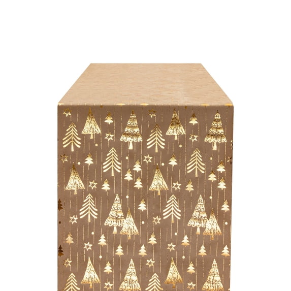 Nmdmisc Christmas Table Runner,11"x108" Hot Gold Snowflakes Velvet Polyester Cotton Table Flag,New Year Printed,Christmas Holiday Gathering Table Flag,Festive Season Table Decor,Gold