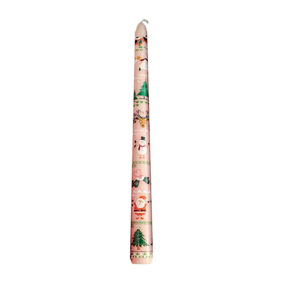 EWSFHUI Christmas Taper Candles 10" Tall Set of 2 Unscented Christmas Tree Candlesticks Unique Christmas Gifts for Hostess Holiday Dinner Table Home Decorations (Pink)