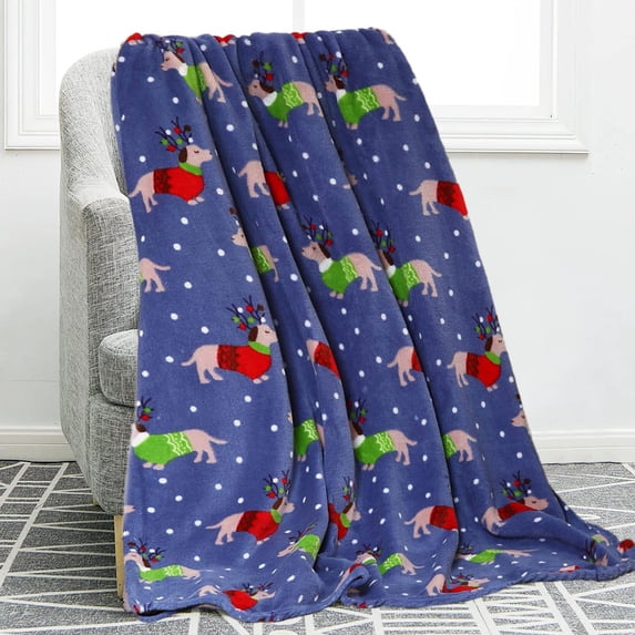 Nmdmisc Christmas Throw Blanket,Velvet Touch Holiday Throw Fleece Blanket (27.5" X 39.3") - Santa Claus,Snowman,Reindeer - Soft Ultra Plush Fleece Christmas Blanket (B)