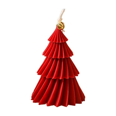 Chamoist Christmas Tree Candles Christmas Scented Taper Tree Candles Scented Candles Gifts for Home Decor Party Bedroom Aromatherapy Room Table Decorations (3.15 * 4.72 in,Red)