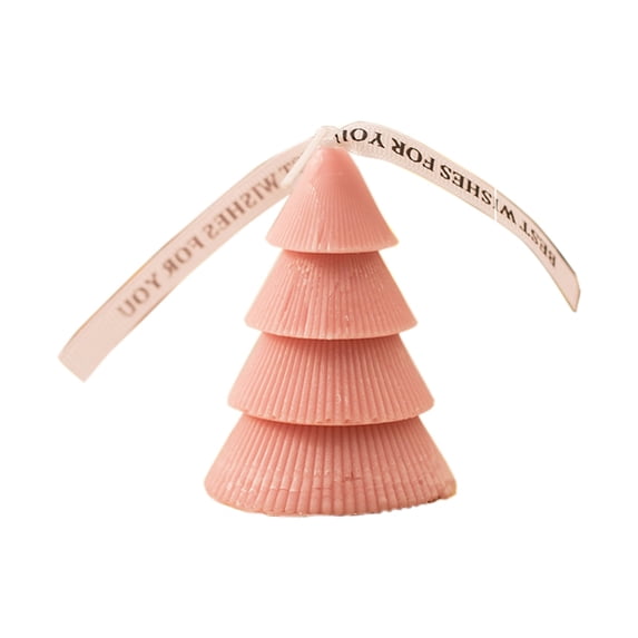 EWSFHUI Christmas Tree Shaped Scented Candle, Gifts for Home Decor Party Bedroom Room Table Decorations, Christmas Holiday Decoration Party Favors (Pink)