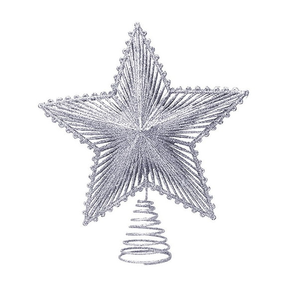 Nmdmisc Christmas Tree Topper Star Hollow Out Treetop Xmas Gift DIY Christmas Tree Silver Sparkle Stars Ornaments Accessories,7.87 * 9.05 in