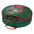 thumbnail image 1 of Nmdmisc Christmas Wreath Storage Bag 24",Durable Handles and Dual Zippered,Garland Wreath Storage Hard Plastic Wreath Storage Box for Xmas Artificial Holiday Decoration,Green, 1 of 3