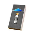 thumbnail image 1 of EWSFHUI Cigarette Case with Lighter 2 in 1,USB Rechargeable Flameless Lighters Case Can Hold 20 Cigarettes,Moisture Proof Cigarette Box Lighter,Pressure-Resistant Cigarettes Holder Case (Black), 1 of 9