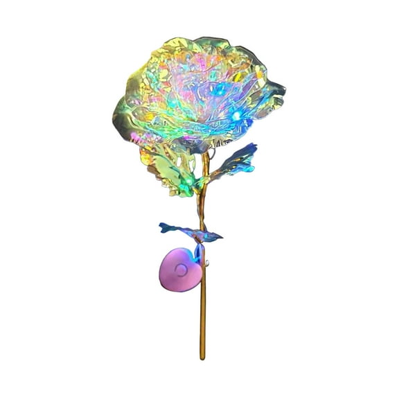 Nmdmisc Colorful Luminous Rose Flower with Love Stand Unique Rose Gifts for Mother's Day Wedding Anniversary Girl's Birthday Christmas and Valentine's Day (Multicolor)