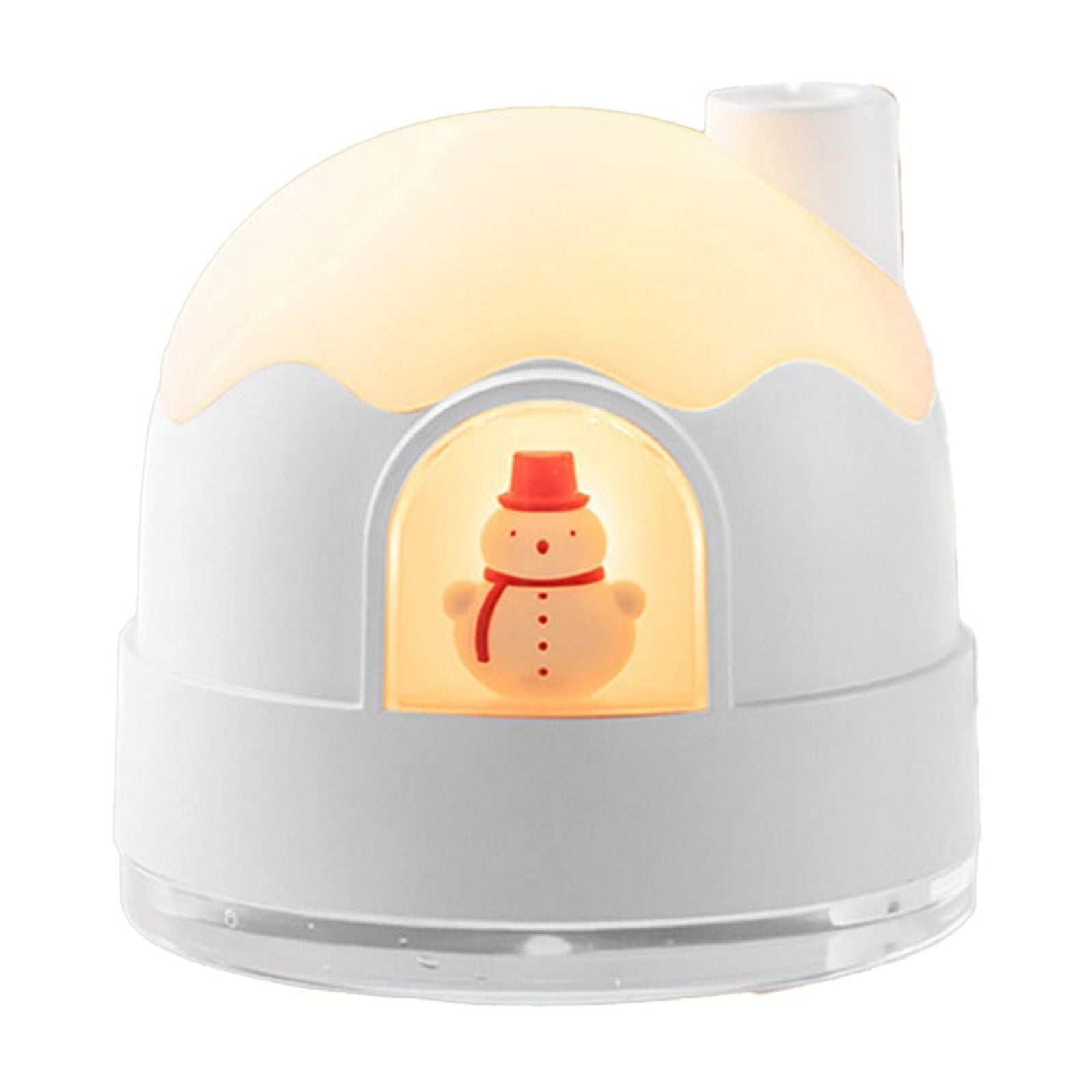 Nmdmisc Cool Mist Humidifier with Night Light, Cute Snowhouse Design USB Quiet for Bedroom Humidifiers AutoShut Off Babies Nursery Whole House Plug in (White Rechargeable)