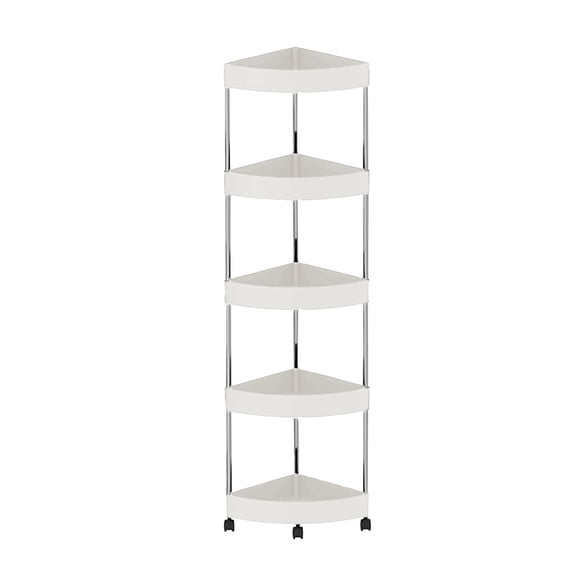 EWSFHUI Corner Shower Caddy,5-Tiers Rotating Shower Organizer Shelves Stand,Large Floor Bath Shelf Holder Rack Storage for Home Bathroom Kitchen Decor, White