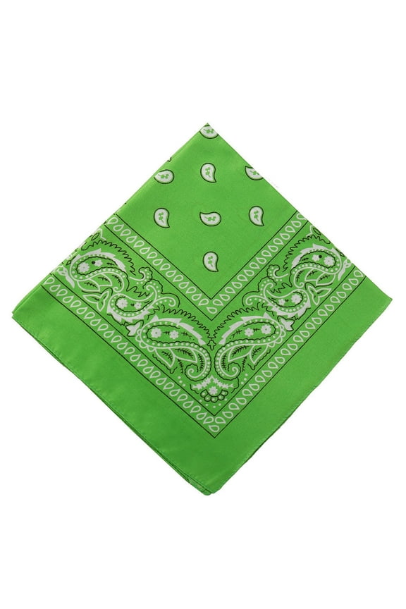 Cotton Bandanas Face Mask Square Scarf Headwear Headbands for Men & Women,Head Scarf with Original Paisley Pattern -Army Green