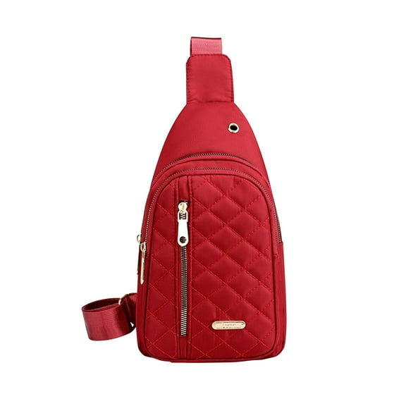 Nmdmisc Crossbody Small Sling Backpack Sling Bag for Women Men, Chest Bag Daypack with Data Hole for Travel Sport Running Hiking -Red