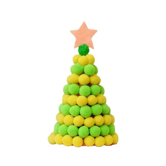 EWSFHUI DIY Felt Balls Pompoms Christmas Tree Craft Kit - Christmas Decorations 2025 New Hand Made Funny Gift Mini Christmas Tree New Home Desktop Decoration Present (Green)