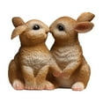 thumbnail image 1 of Nmdmisc Easter Bunny Figurine Decor Resin Kissing Bunny Small Cute Rabbit Statue Tiny Animal Collectible Figurines Miniature Landscape Ornaments for Home Table Centerpiece Decor (Brown), 1 of 6