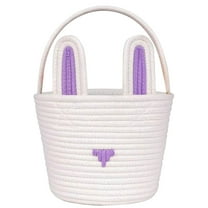 Nmdmisc Easter Gift Basket Empty with Gift Bags and Ribbons, Easter Bunny Basket, Small Woven Rope Storage Bins for Organizing