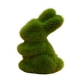 thumbnail image 1 of Nmdmisc Easter Moss Bunny Figurine Furry Flocked Green Standing Rabbit Statue Decorations for Easter Gift Home Office Table Ornament -Green, 1 of 6