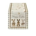 thumbnail image 1 of Nmdmisc Easter Table Runner 13"x47" – Rustic Bunny & Carrot Design - Checkered Table Runner for Easter Party Decorations,Spring Dining,Kitchen,and Home Decor, 1 of 6