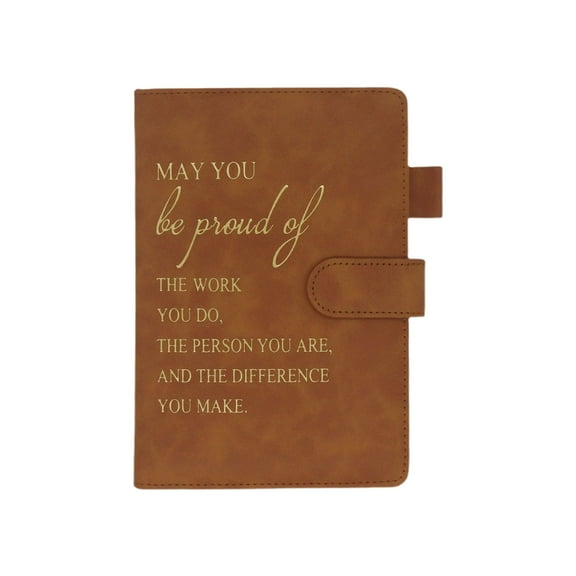 Nmdmisc Employee Appreciation Gifts Inspirational A5 Leather Journal Notebook with Motivational Pen for Teachers Nurse Coworkers Staff Volunteer Team Management Thank You Gifts(Brown)