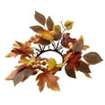 thumbnail image 1 of Nmdmisc Fall Candle Rings Wreaths,Thanksgiving Maple Leaf Candle Garland with Berries Candle Holder Rings for 3 Inch Wide Pillars Autumn Harvest Festival Party Table Centerpieces Decor(White Berry), 1 of 6