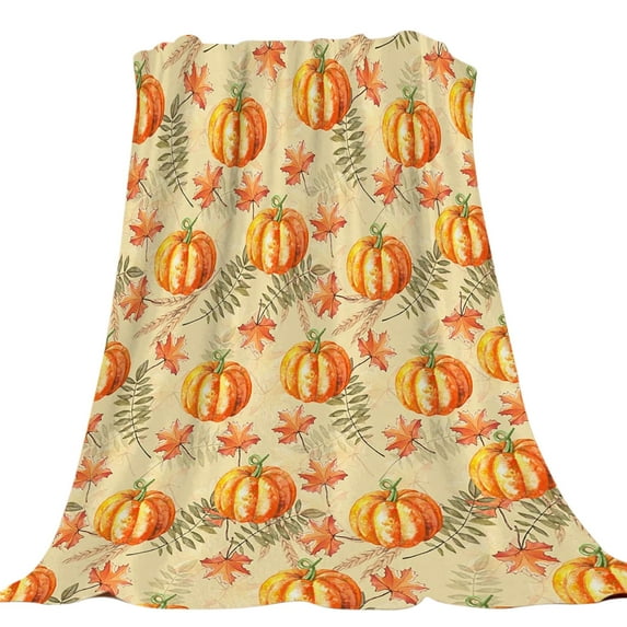 Nmdmisc Fall Throw Blanket,Halloween Pumpkin Autumn Plush Fall Decor Fleece Fuzzy Picnic Throw Blanket for Couch Sofa Chairs,Cute Holiday Maple Leaf Blankets and Throws for Home (27.5" x 39")