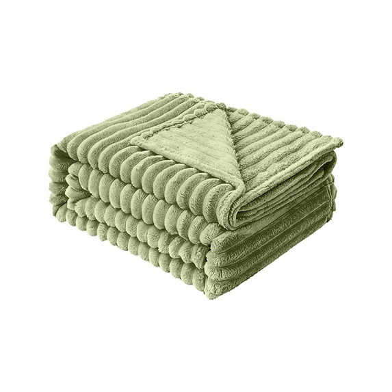 Nmdmisc Flannel Throw Blanket for Couch, Super Soft Striped Bed Blanket, Lightweight Fuzzy Cozy Blankets for All Seasons, 15.7x39 Inches