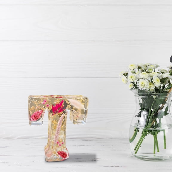 Nmdmisc Floral 26 Letters Resin Night Light,Handmade Floral Night Light,Personalized Flower Letters with LED Light,Christmas Night Light Flower Lamp,Light Up Letters Birthday Gift for Mom,Wife (T)