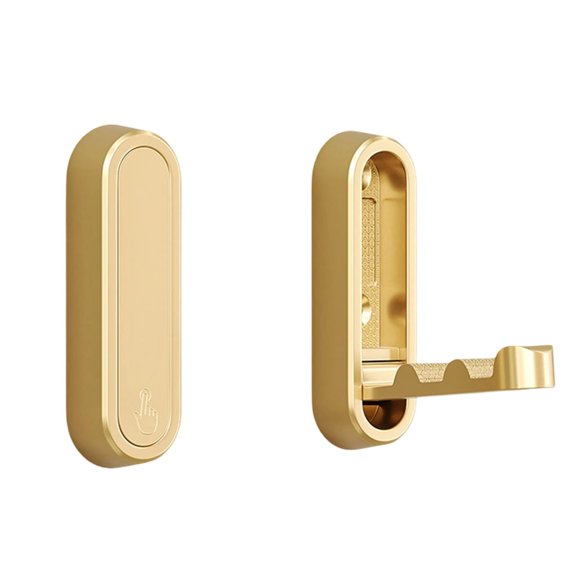 EWSFHUI Foldable Invisible Hook Zinc Alloy Bathroom Wall Hook Retractable for Closet Scarf Hat Robe Key Purse Bag Folding Hooks Minimalist Style (Gold)