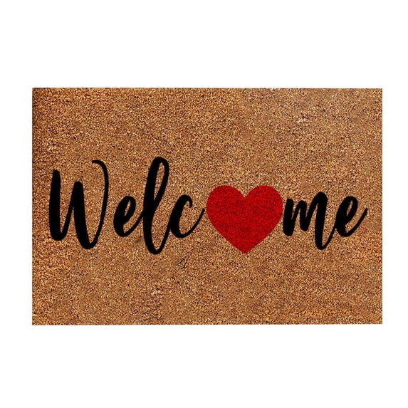 EWSFHUI Front Entrance Door Mat Floor Mat Valentine's Day Living Room Bedroom Red Love Heart Rug Valentine's Day Home Decoration Coir Doormat D