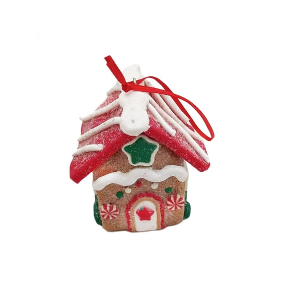 Nmdmisc Gingerbread House Ornaments Holiday Christmas Tree Ornament Set Gingerbread Christmas Decor with Rope Gingerbread House Decor Xmas Decorative Hanging Ornaments for Xmas (A,1Pcs)