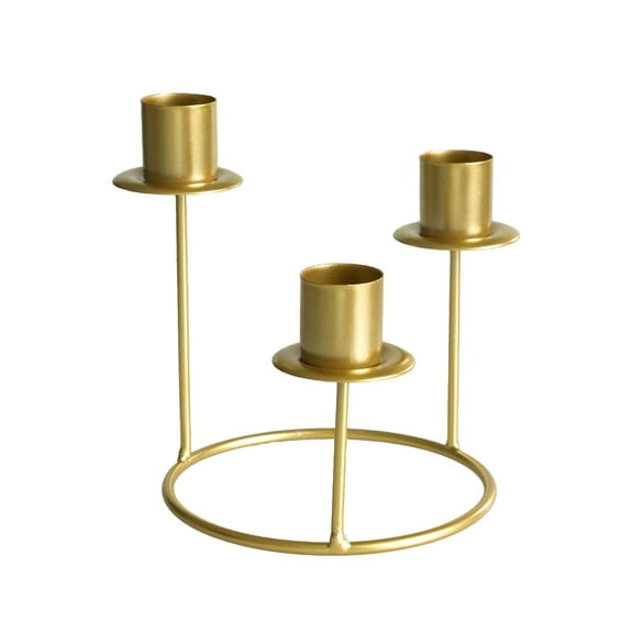 Nmdmisc Gold Taper Candle Holders Candlestick Holders,Modern Metal Candlestick,Candle Stick Candle Holder for Table or Mantel Centerpiece,Wedding,Dinning,Party Home Decor (Three Headed)