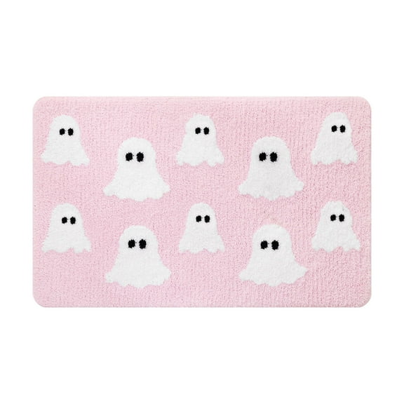 Nmdmisc Halloween Bath Mat Spooky Ghosts Gothic Home Decor Black Bathroom Rugs for Bathroom Non Slip,Spooky Goth Gift Cute Shower Rug for Bathroom,Bedroom,Living Home Decoration,24x16