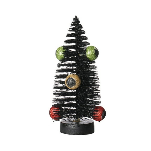 Nmdmisc Halloween Bottle Brush Trees Black Scary Halloween Eerie Eyeball Tabletop Tree Halloween Fall DIY Crafts Spooky Halloween Table Ornaments for Miniature Scenes Decor