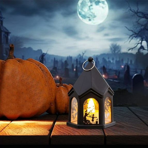 Nmdmisc Halloween Decoration Electronic Candle Light Retro Pumpkin Witch Human Night Light LED Lamp Halloween Decoration for Party