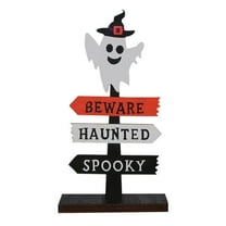 Nmdmisc Halloween Desktop Decorations - Wooden Pumpkin Letters, Tree Ghost Stand,Spooky Ghost,Skull (Halloween-Oriented Wooden Ornament Spooky)