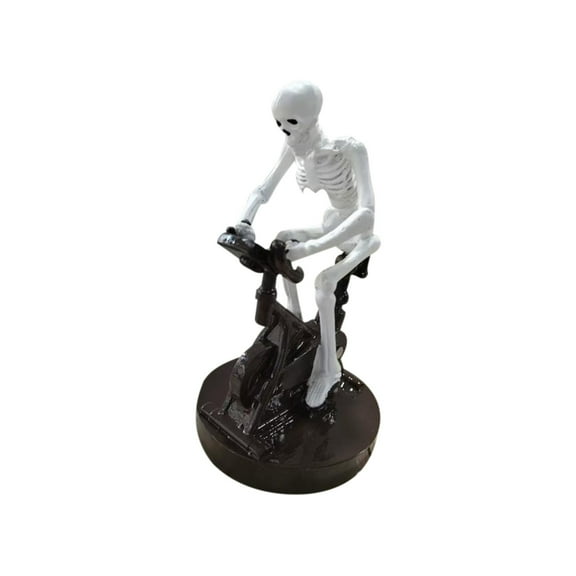 Nmdmisc Halloween Funny Skeleton Fitness Resin Ornament,Skeleton Man Riding Bicycle,Abstract Skeleton Man Ride Spinning Bike Halloween Decorations for Home