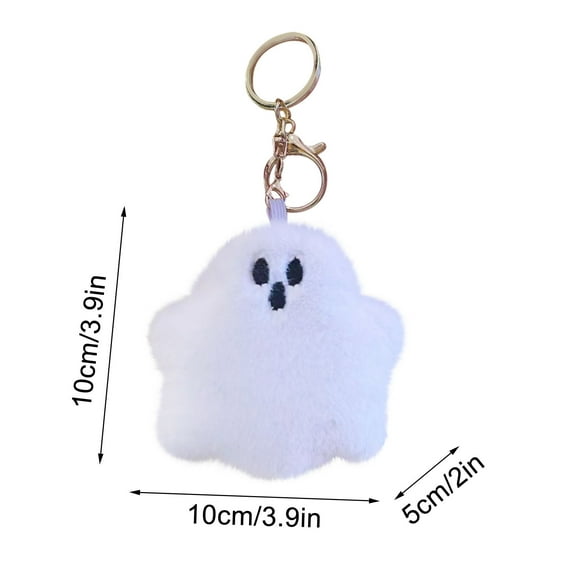 Nmdmisc Halloween Keychain Ghost Plush Keychain Stuffed Cartoon Bag Pendant Ornament Fun Decoration Gift for Girls Boys Friends Family