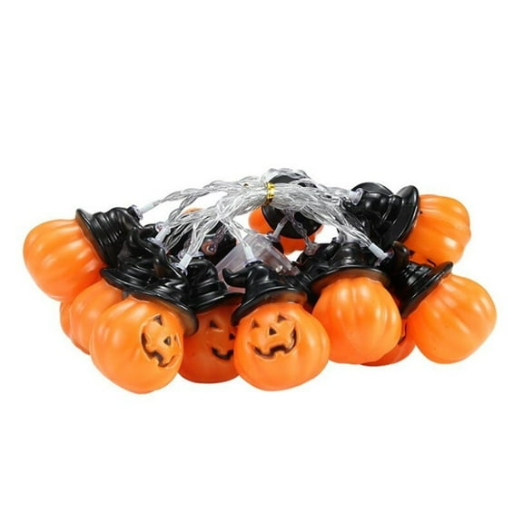 Nmdmisc Halloween Lights LED Pumpkin String Lights Halloween Decoration Props Bar Party Trickster Decorative Lights 9.84 Feet Long With 20 Lights Plug Power Supply