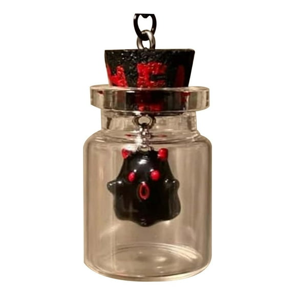 Nmdmisc Halloween Pendant Gift, Ghost in A Bottle Pendant Necklace, Cute Ghost Jar Pendant Necklace, A Ghost in a Jar Necklace Halloween Jewelry Gifts for Women and Men