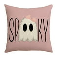 thumbnail image 1 of Nmdmisc Halloween Pillow Covers 18x18Inch Cute Pink Ghost Bowknot Stripe Striped Print Throw Pillows Outdoor Halloween Decorative Pillow Case Linen Cushion Covers Rustic Decor for Couch Sofa Bed, 1 of 6