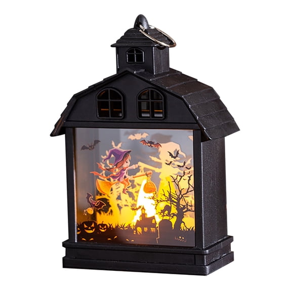 Nmdmisc Halloween Portable Lanterns Retro Candle LED Halloween Lamp,Decorative Haunted House Candle Lantern, Hanging Spooky Night Light for Outdoor Home Room Door Party Decor